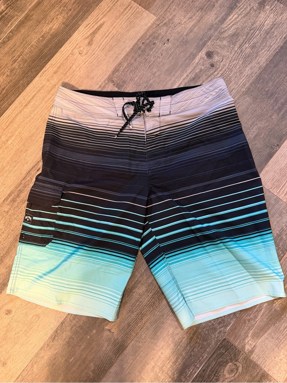 Billabong Ombre Aqua Stripe Swim Trunks